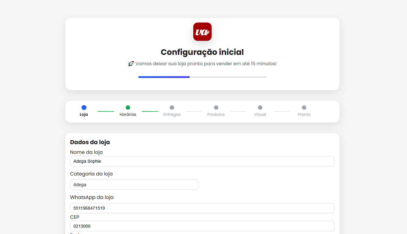 Painel administrativo VendeAki